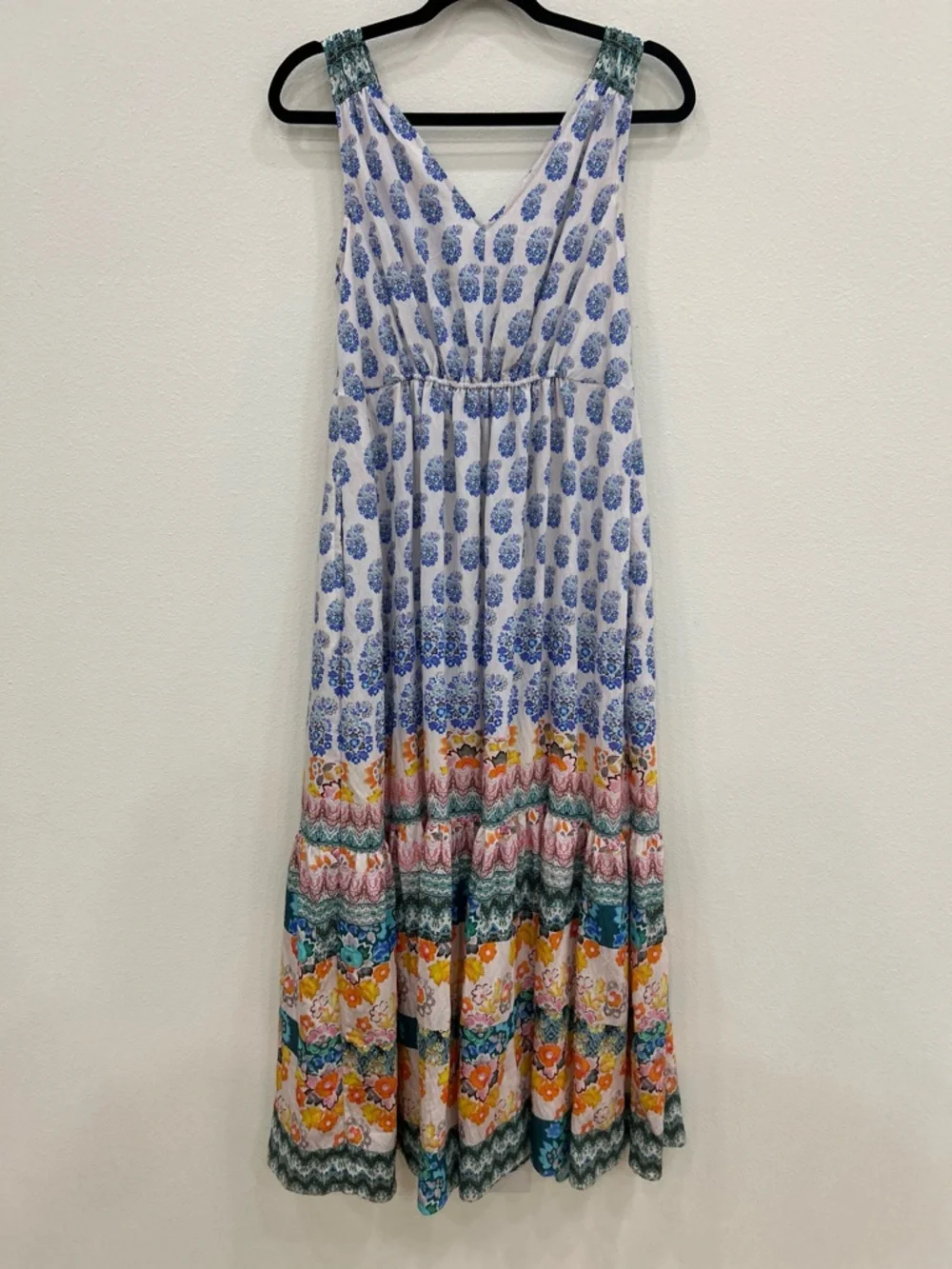 Anthropologie SM smocked waist maxi dress floral boho coastal vacation cottage - Picture 5 of 11